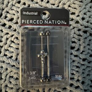 🌟3/$20 Eligible! NWT Pierced Nation Industrial Barbell Silver Tone Set